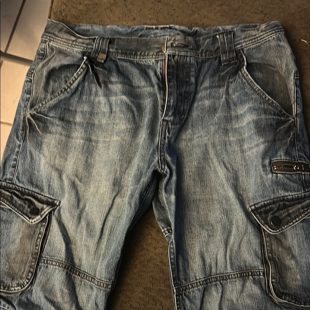 Vintage Armani exchange Jean cargo shorts